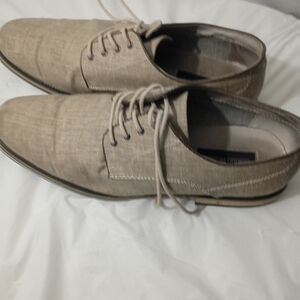 Giorgio Brutini Mens Oxford Shoes Size   12 M Beige Canvas Lace Up Plain Toe